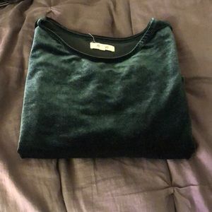 Green velvet Madewell shirt